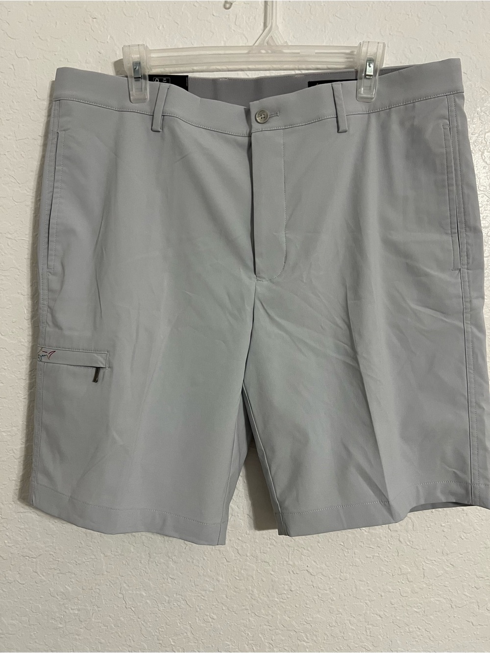 GREG NORMAN Men's Trooper Gray Stretch Polyester Golf Shorts-Size 36 NWT #302